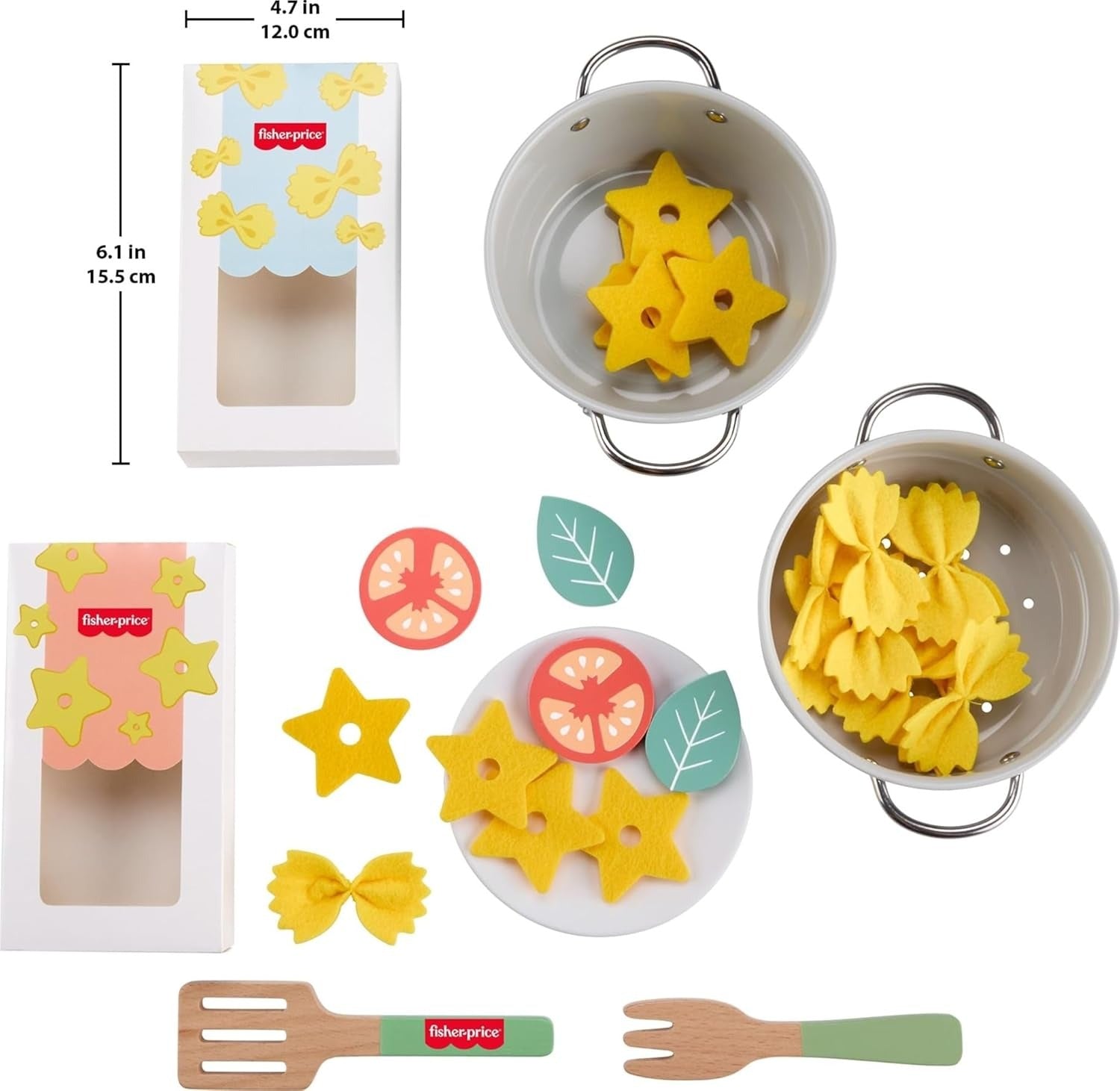 Fisher-Price Brinquedo para Bebês Kit para Preparar Macarrão de Madeira para crianças a partir de 3 anos