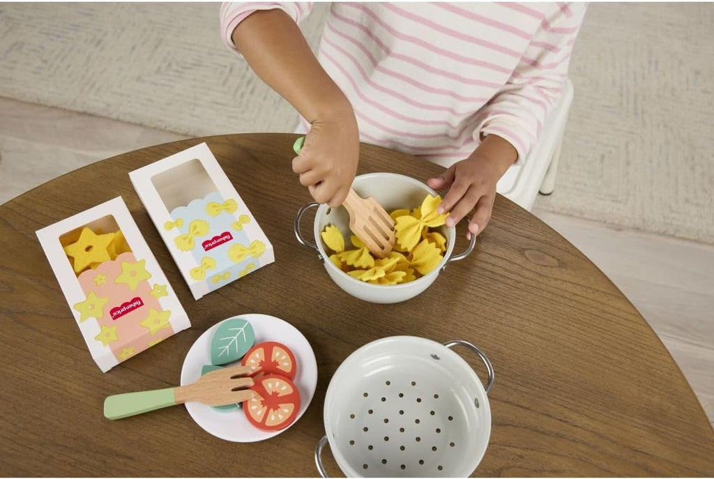 Fisher-Price Brinquedo para Bebês Kit para Preparar Macarrão de Madeira para crianças a partir de 3 anos
