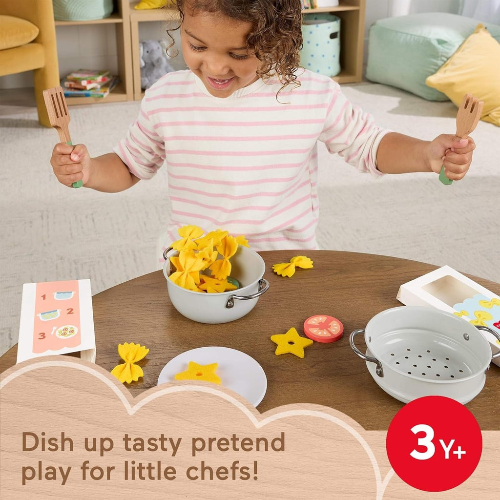 Fisher-Price Brinquedo para Bebês Kit para Preparar Macarrão de Madeira para crianças a partir de 3 anos
