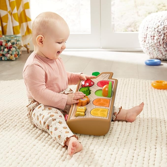 Fisher-Price Animaizinhos Pop Up é um brinquedo de atividades com sons e surpresas que ensinam causa e efeito
