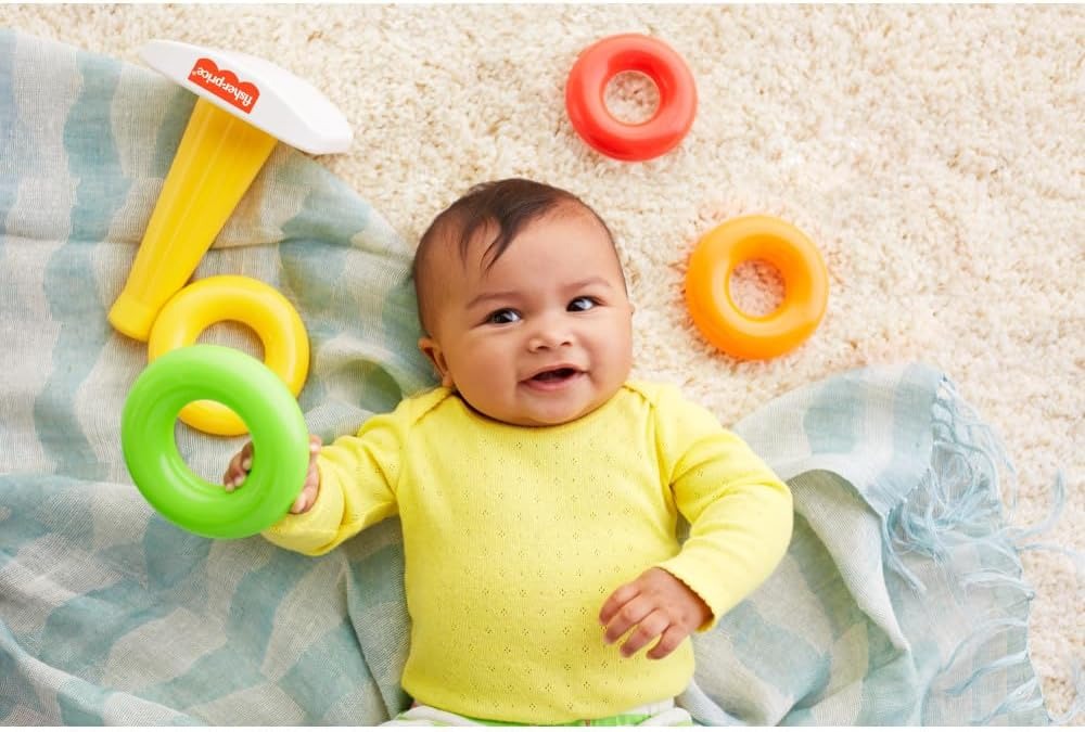 Fisher-Price Brinquedo para Bebês Pirâmide de Argolas para crianças a partir de 6 meses