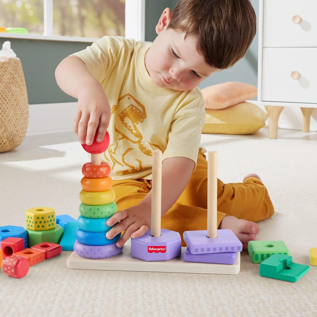 Fisher-Price Brinquedo para Bebês Torre de Atividades de Madeira para crianças a partir de 18 meses