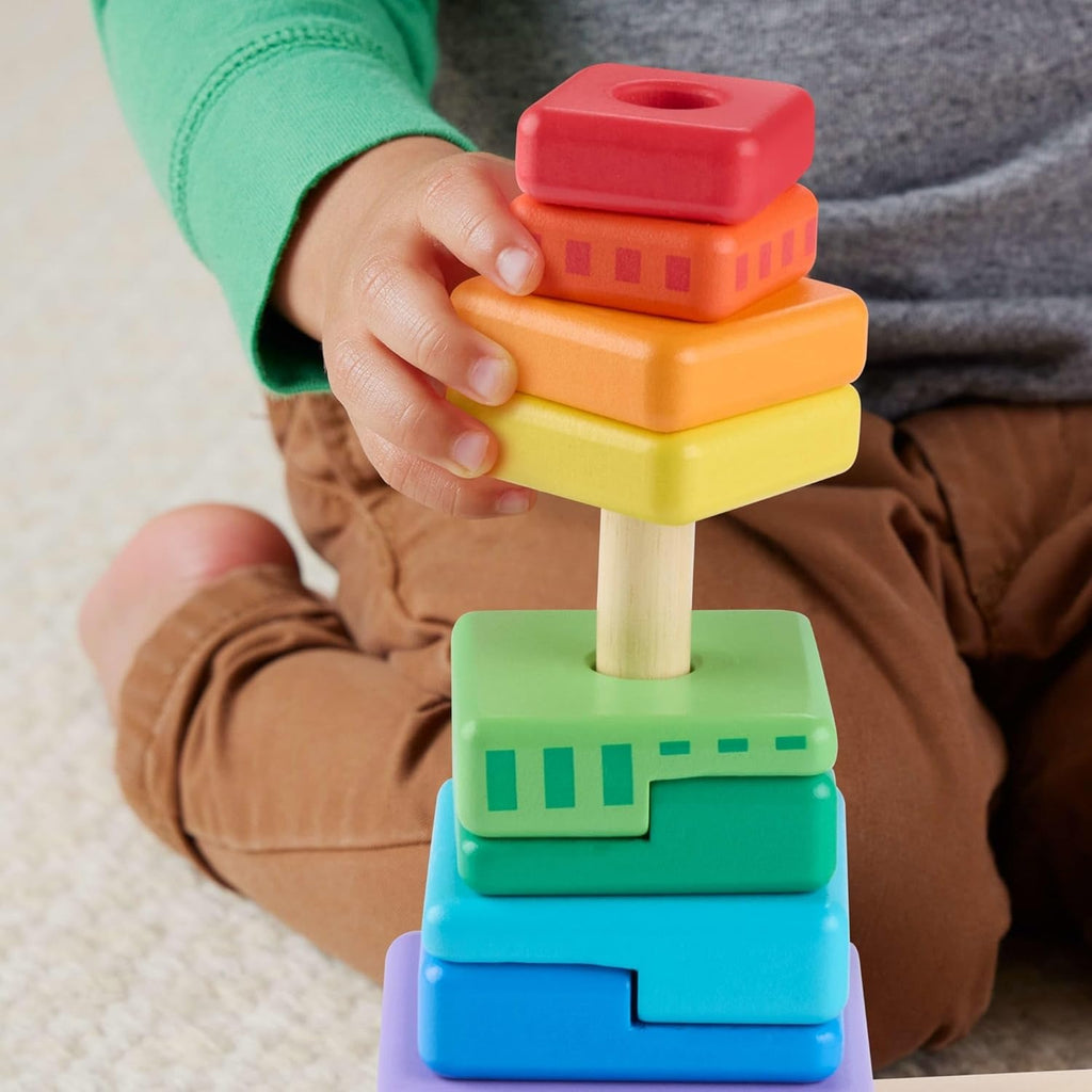 Fisher-Price Brinquedo para Bebês Torre de Atividades de Madeira para crianças a partir de 18 meses