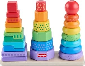 Fisher-Price Brinquedo para Bebês Torre de Atividades de Madeira para crianças a partir de 18 meses