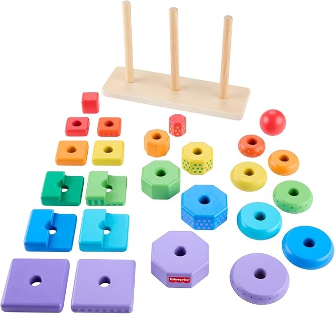 Fisher-Price Brinquedo para Bebês Torre de Atividades de Madeira para crianças a partir de 18 meses