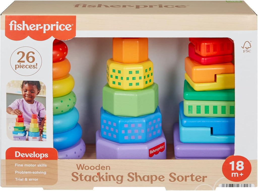 Fisher-Price Brinquedo para Bebês Torre de Atividades de Madeira para crianças a partir de 18 meses