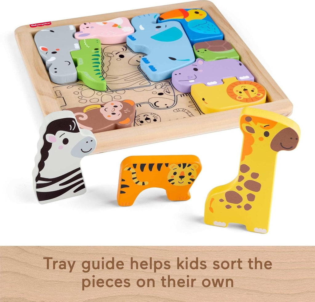 Fisher-Price Brinquedo para Bebês Amigos Animaizinhos de Madeira para crianças a partir de 2 anos