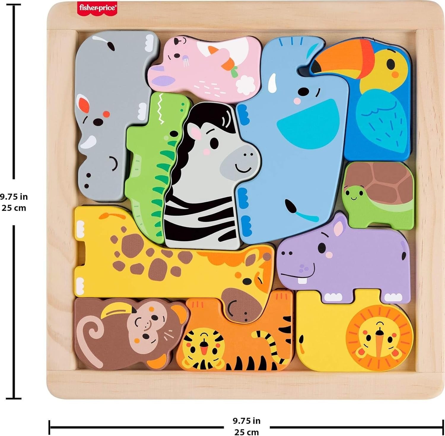 Fisher-Price Brinquedo para Bebês Amigos Animaizinhos de Madeira para crianças a partir de 2 anos