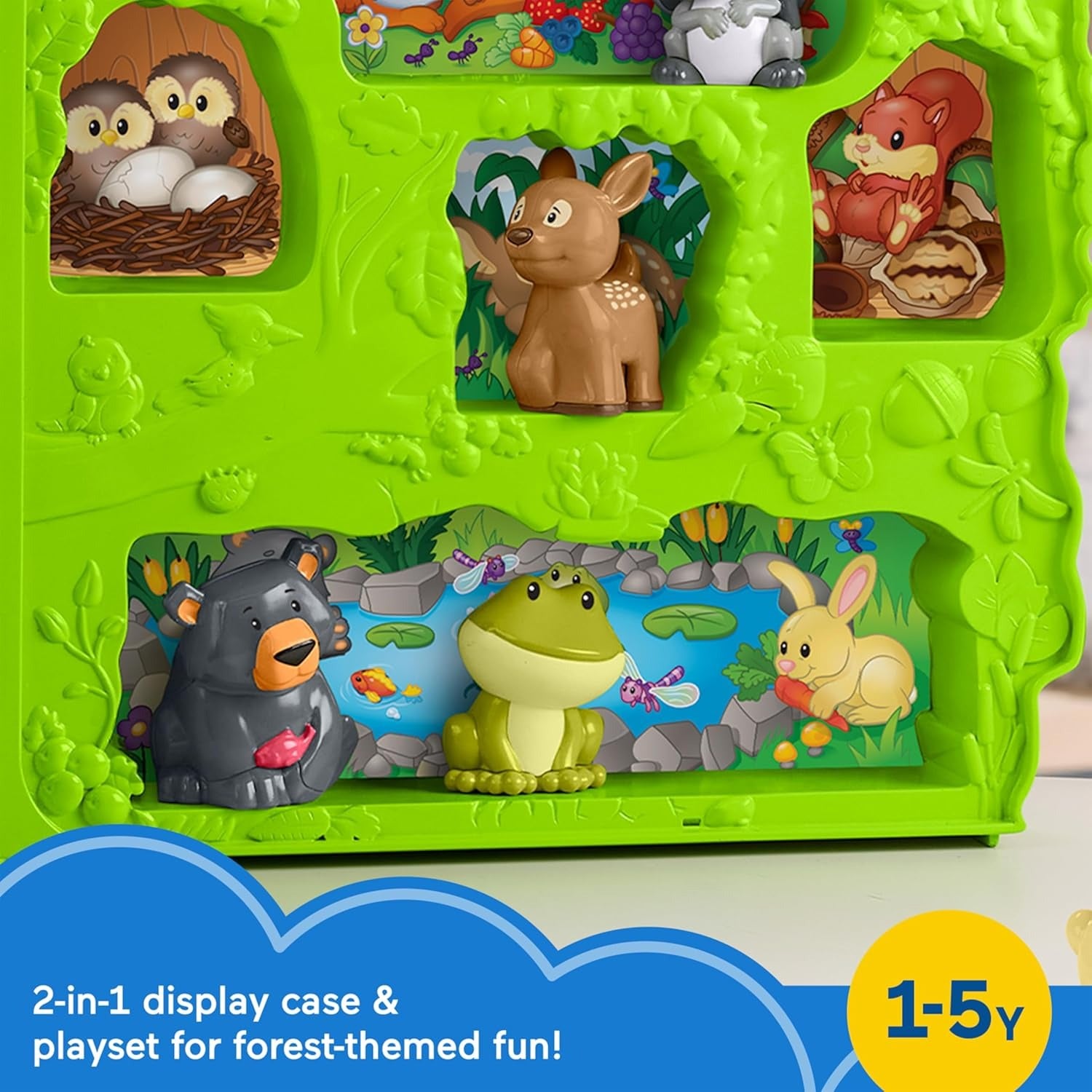 Fisher-Price Little People - Estojo de transporte para crianças pequenas com figuras de animais para crianças a partir de 1 ano