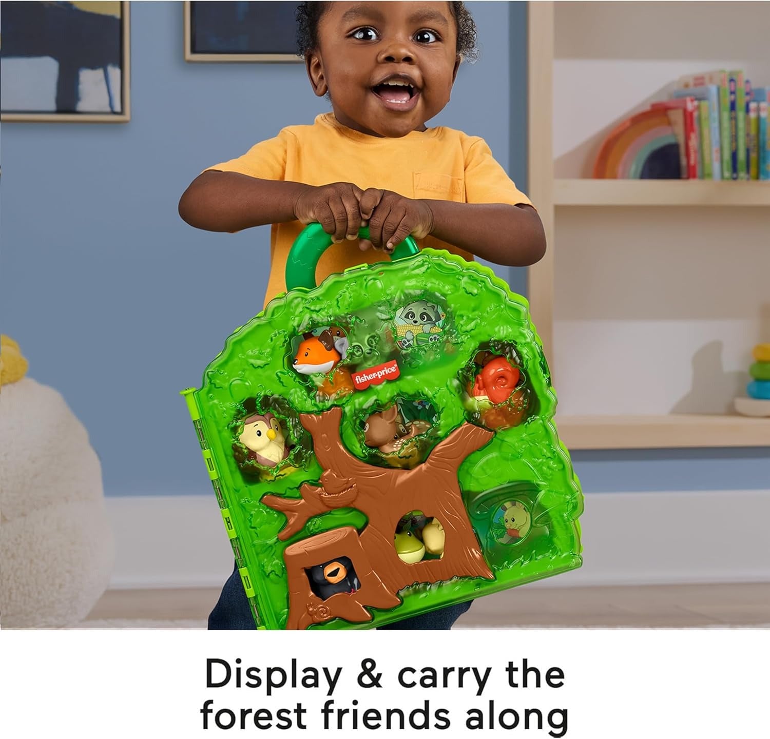 Fisher-Price Little People - Estojo de transporte para crianças pequenas com figuras de animais para crianças a partir de 1 ano