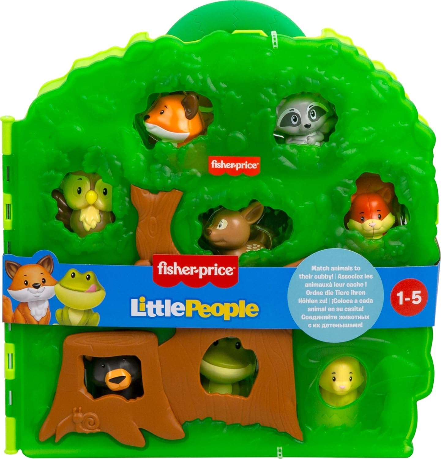 Fisher-Price Little People - Estojo de transporte para crianças pequenas com figuras de animais para crianças a partir de 1 ano