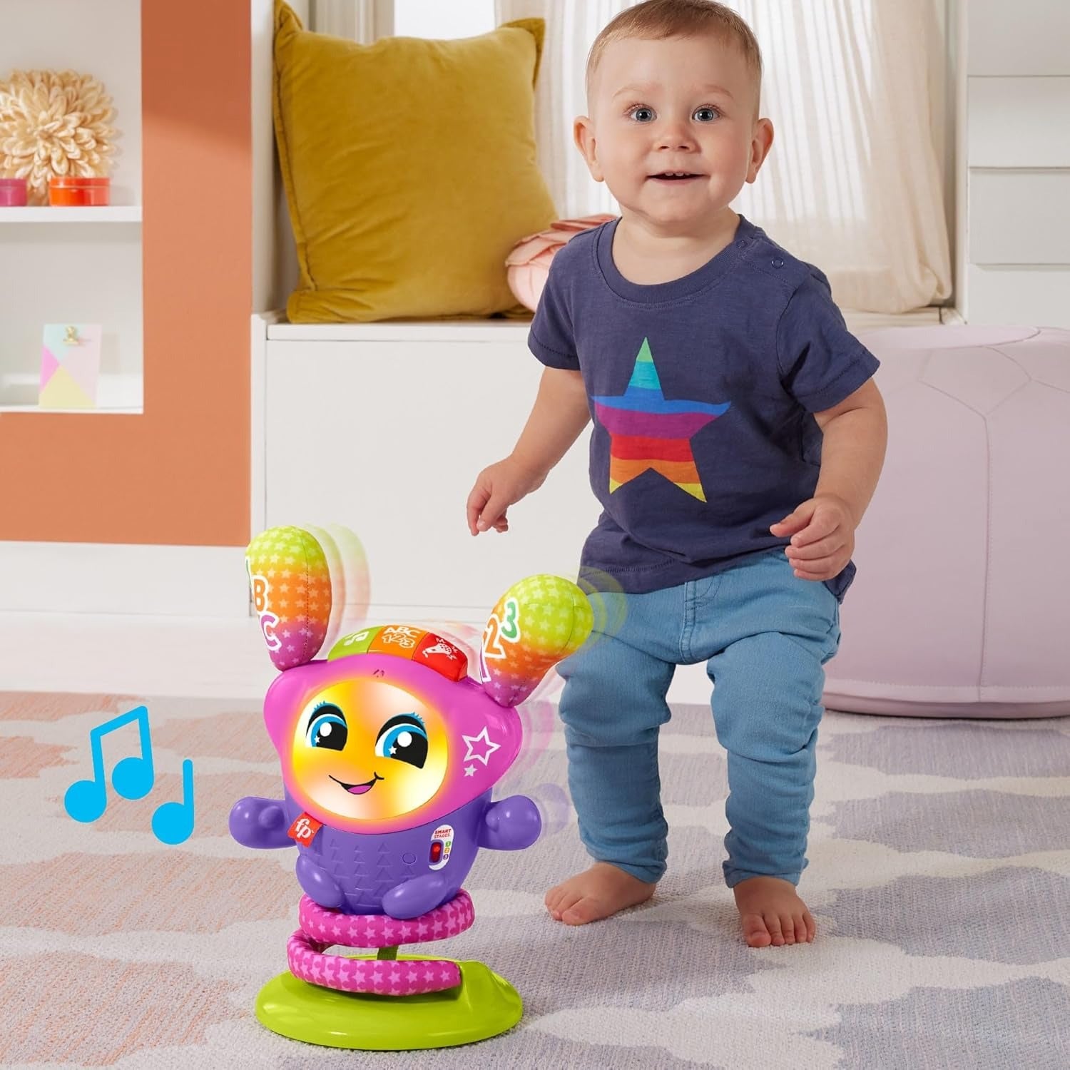 Fisher-Price Brinquedo para Bebês Dj Belle Pular e Aprender 9 meses
