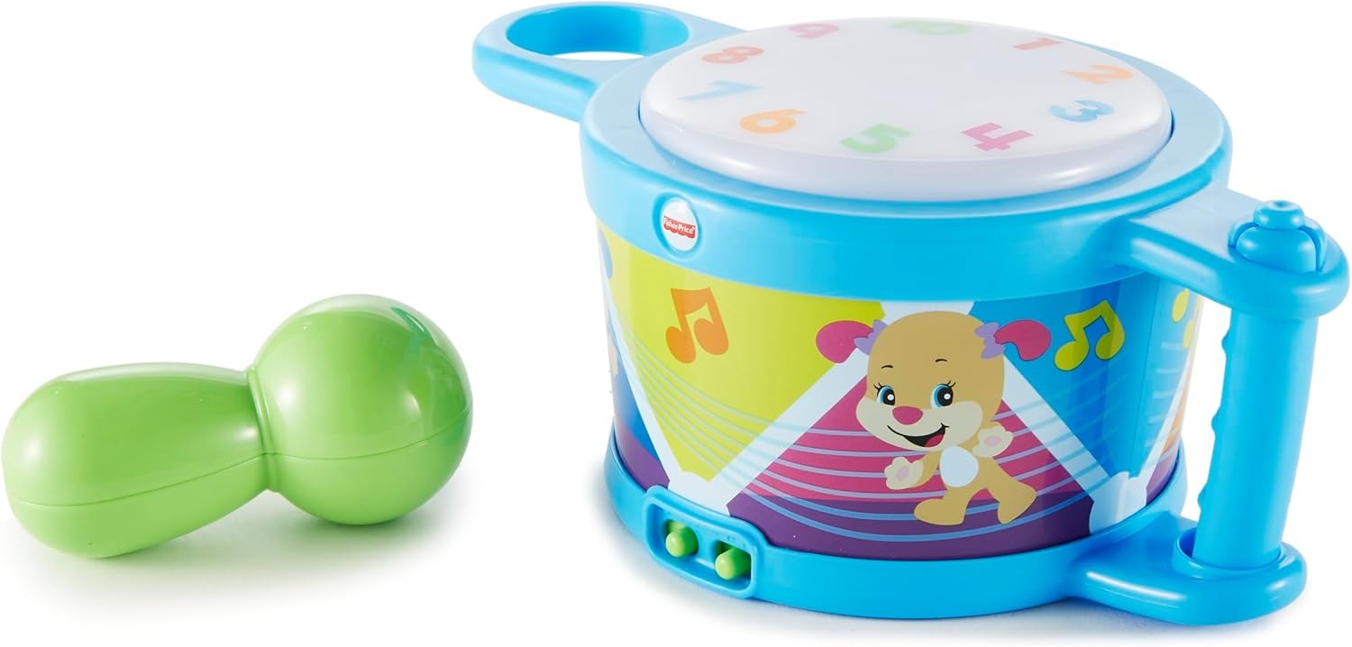 Fisher-Price Aprender e Brincar Brinquedo para Bebês Tambor para crianças a partir de 6 meses