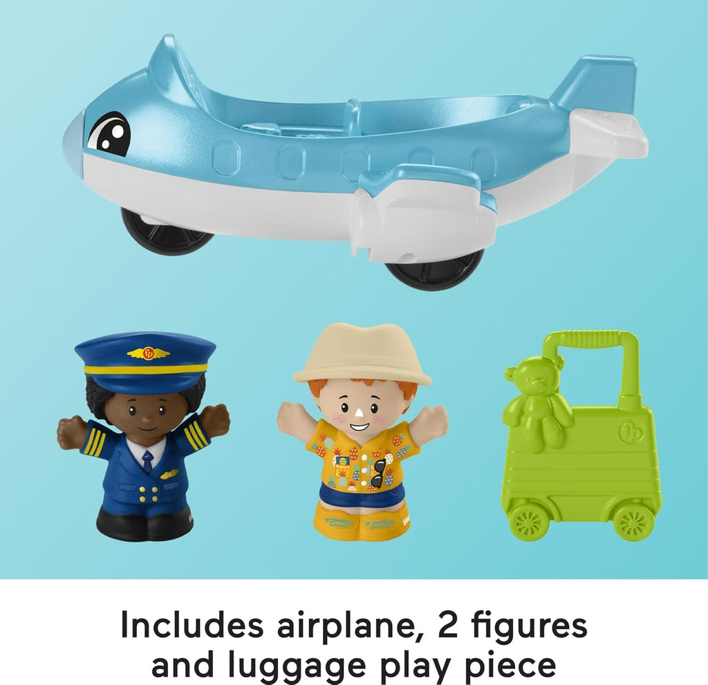Little People, Conjunto de Brinquedo Aventuras no Aeroporto com 1 Veículo, 2 Figuras e 1 Peça de Brincar, Brinquedo para Bebês, A partir de 1 ano, Fisher-Price