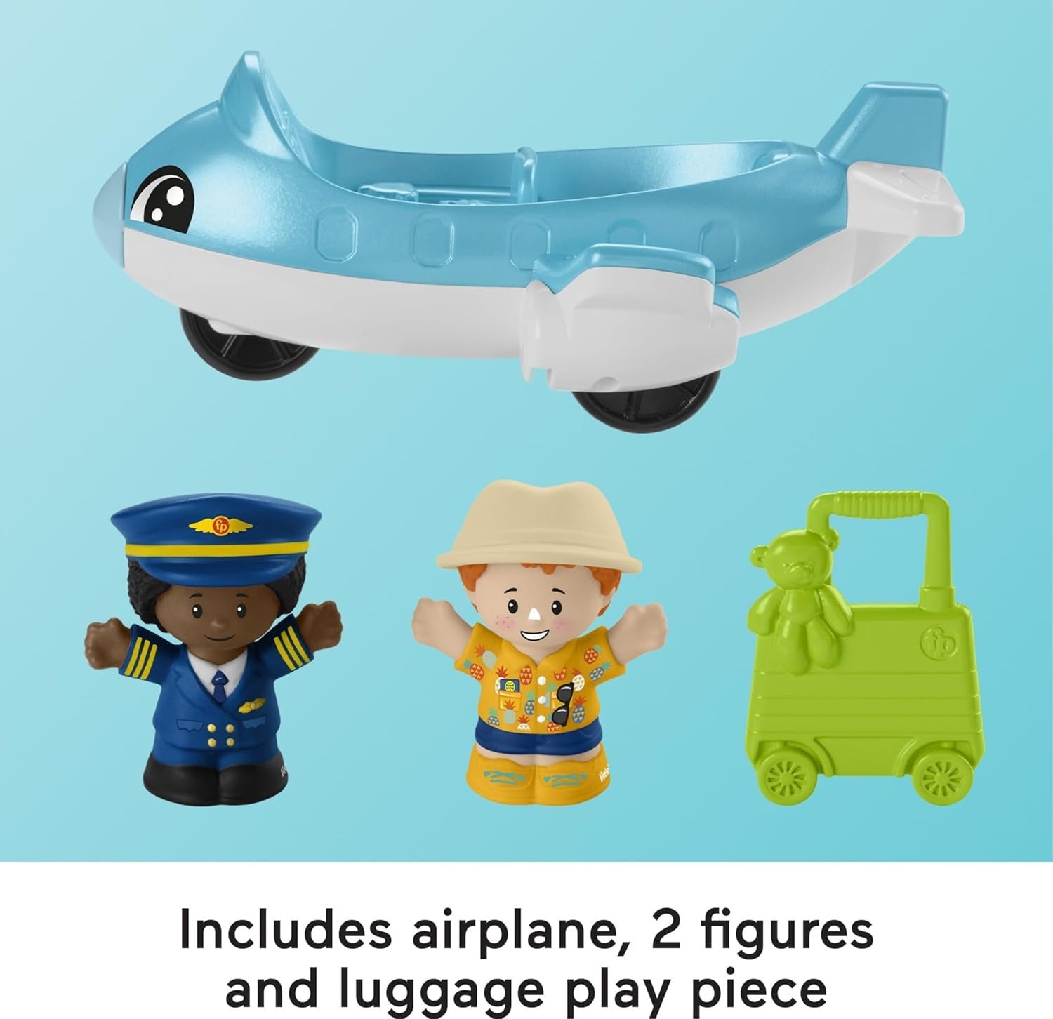 Little People, Conjunto de Brinquedo Aventuras no Aeroporto com 1 Veículo, 2 Figuras e 1 Peça de Brincar, Brinquedo para Bebês, A partir de 1 ano, Fisher-Price