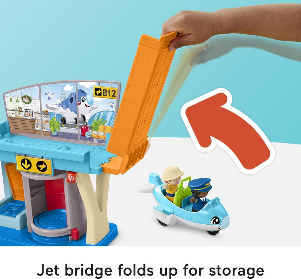 Little People, Conjunto de Brinquedo Aventuras no Aeroporto com 1 Veículo, 2 Figuras e 1 Peça de Brincar, Brinquedo para Bebês, A partir de 1 ano, Fisher-Price
