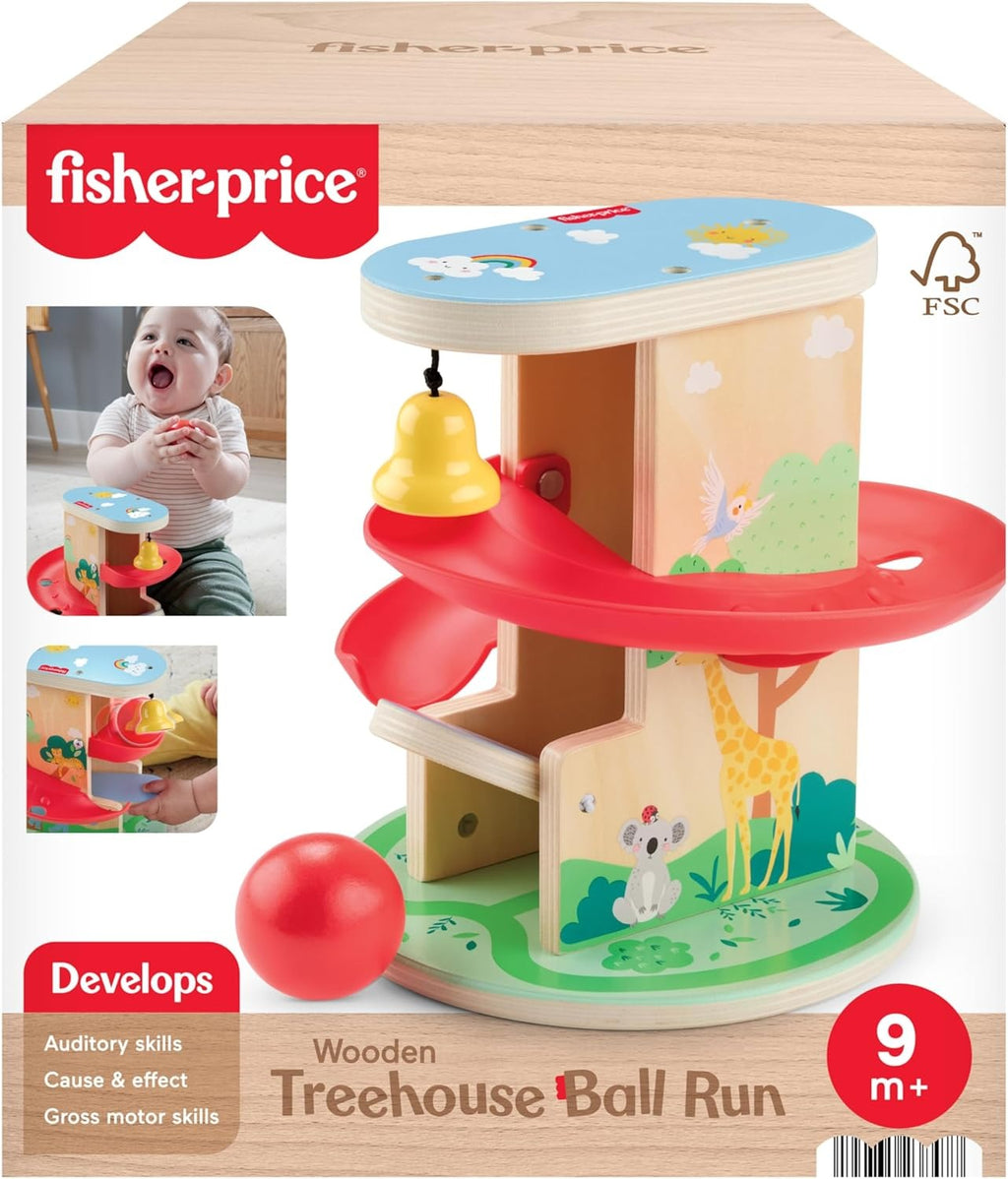 Fisher-Price Brinquedo para Bebês Bolas Rolantes de Madeira para crianças a partir de 9 meses