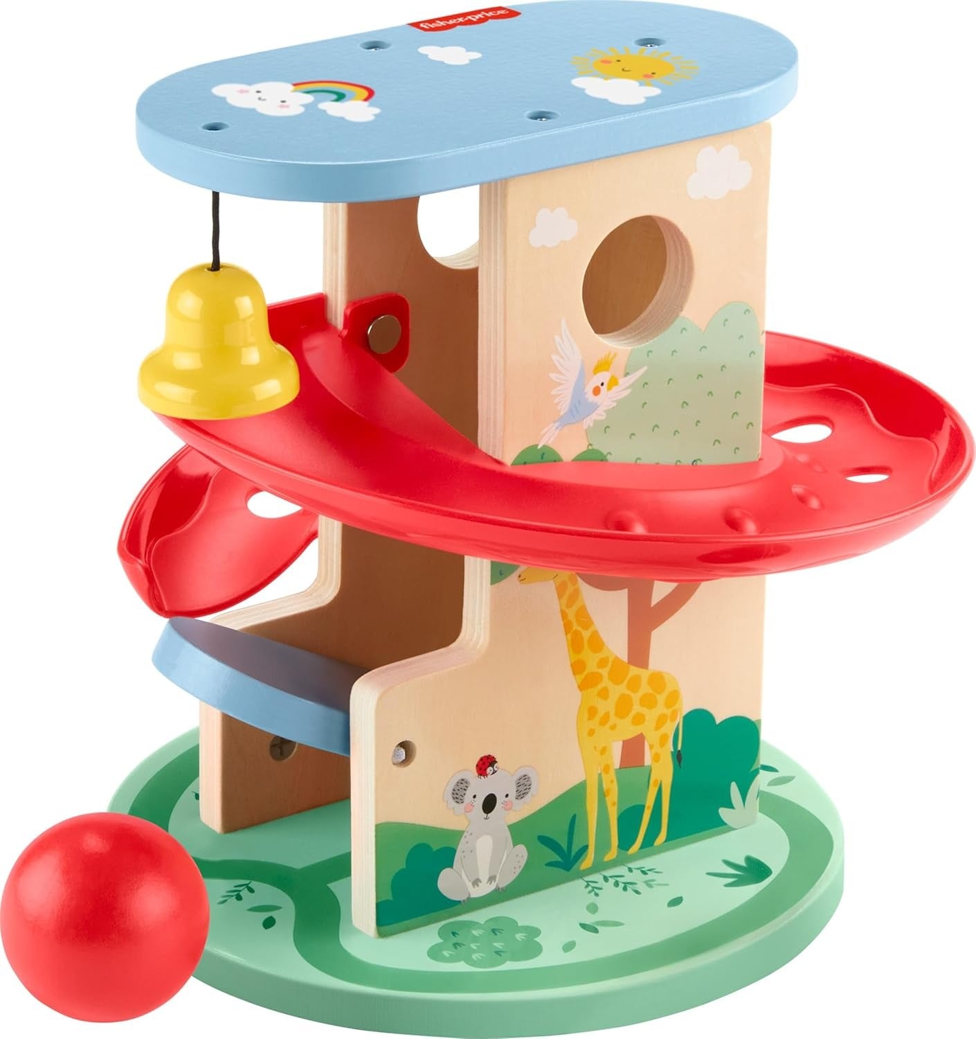Fisher-Price Brinquedo para Bebês Bolas Rolantes de Madeira para crianças a partir de 9 meses