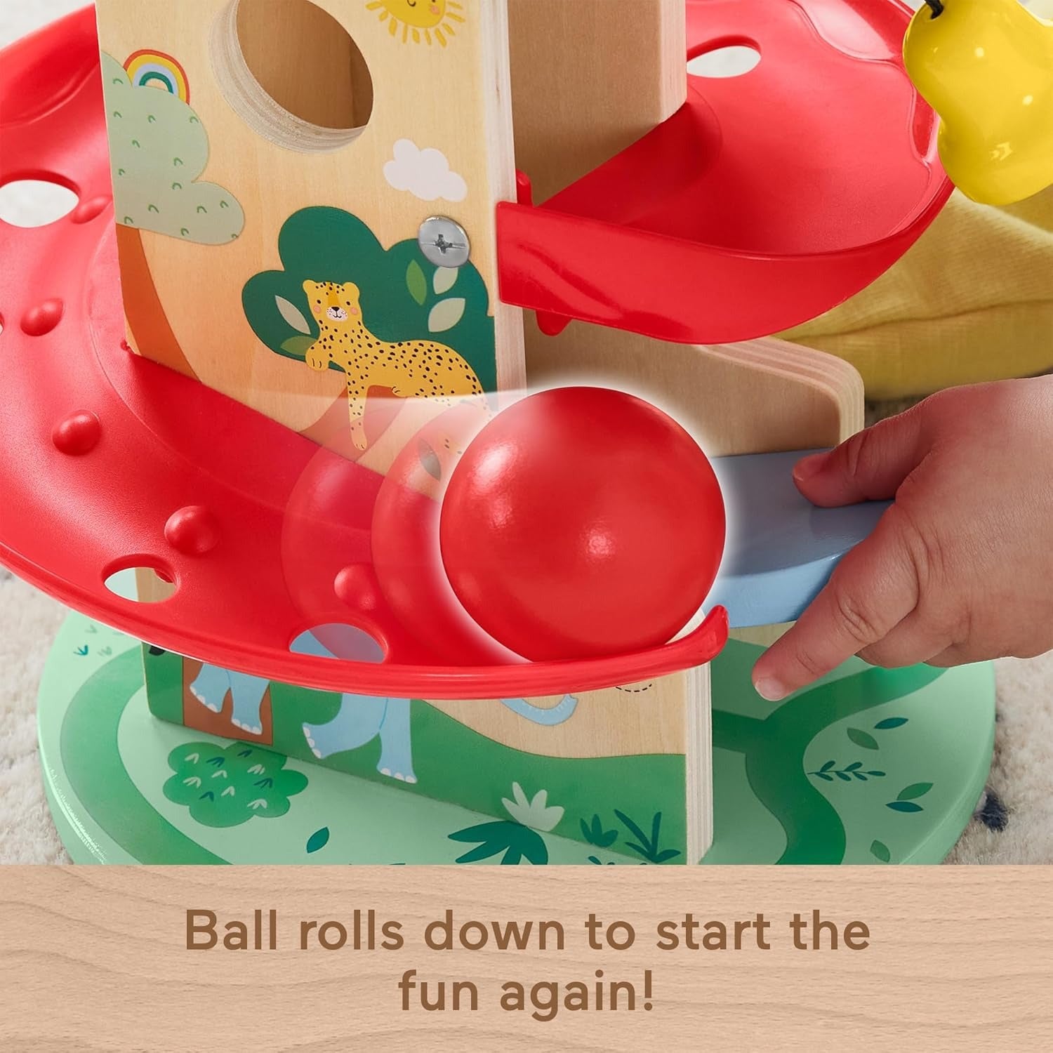 Fisher-Price Brinquedo para Bebês Bolas Rolantes de Madeira para crianças a partir de 9 meses