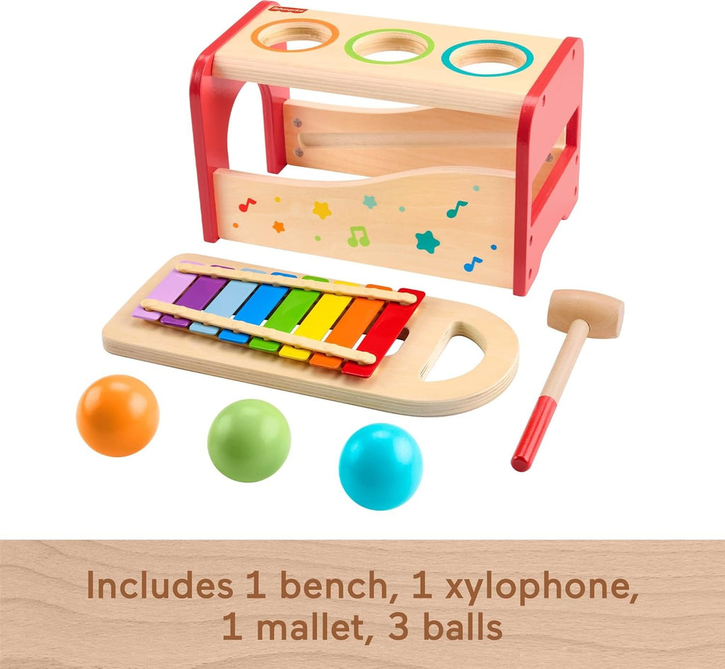 Fisher-Price Brinquedo para Bebês Mesa de Atividades Surpresa de Madeira para crianças a partir de 18 meses