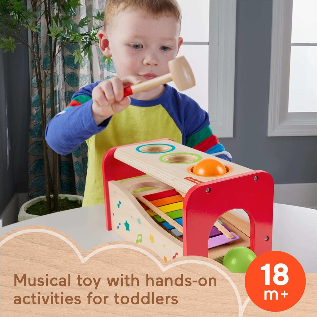 Fisher-Price Brinquedo para Bebês Mesa de Atividades Surpresa de Madeira para crianças a partir de 18 meses