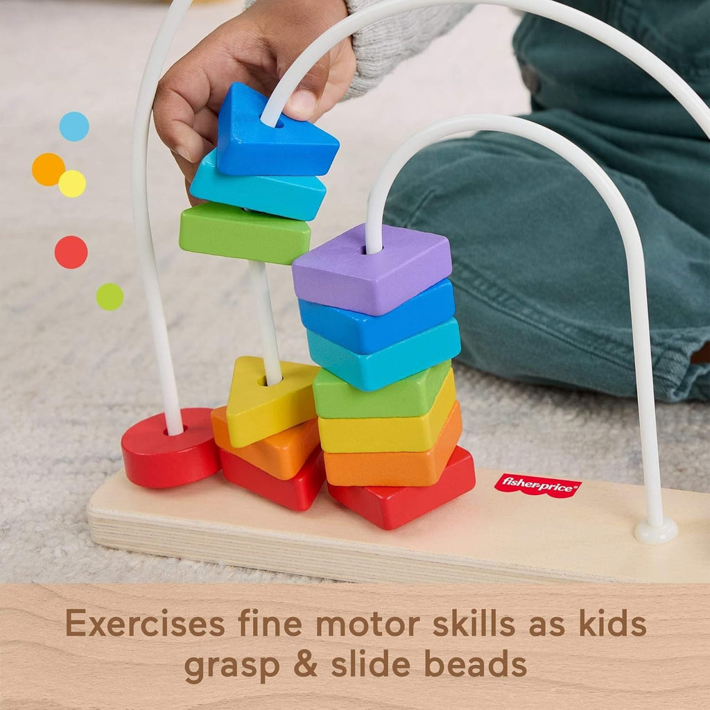 Fisher-Price Brinquedo para Bebês Contando Cores de Madeira para crianças a partir de 1 ano
