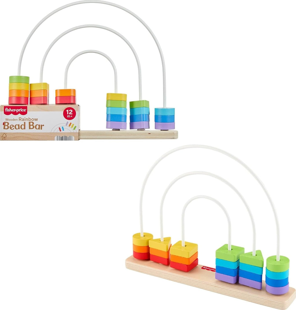 Fisher-Price Brinquedo para Bebês Contando Cores de Madeira para crianças a partir de 1 ano