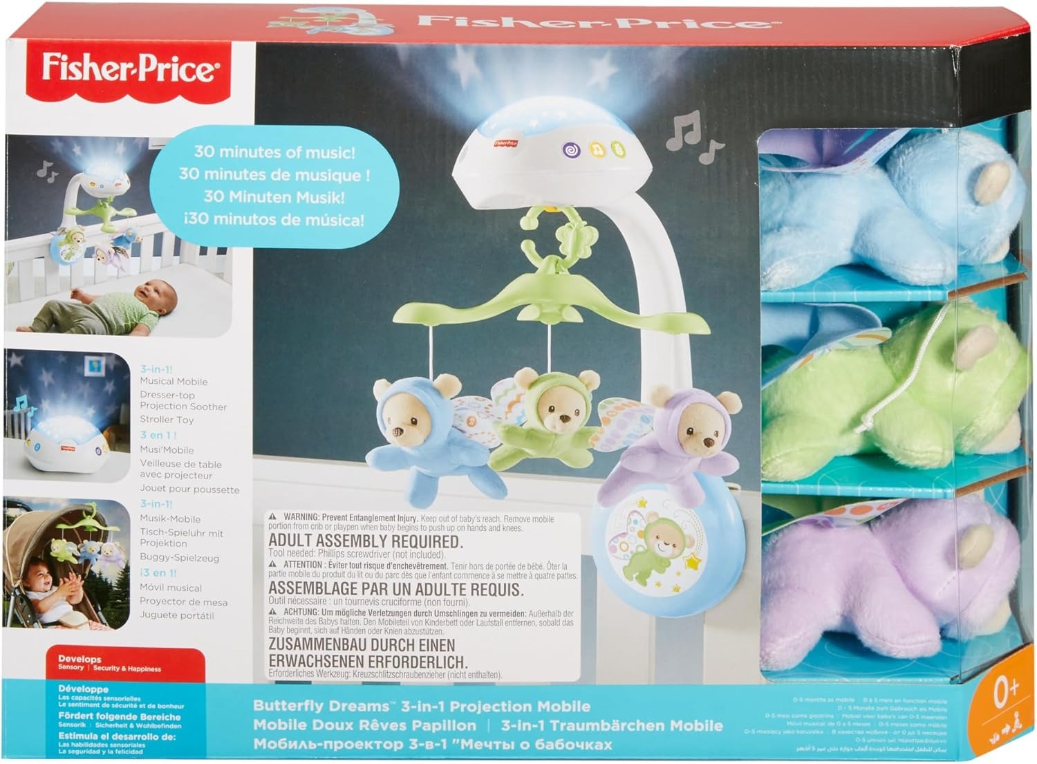 Super Móbile Ursinhos Fofinhos 3 em 1 Fisher Price, Mattel, Branco