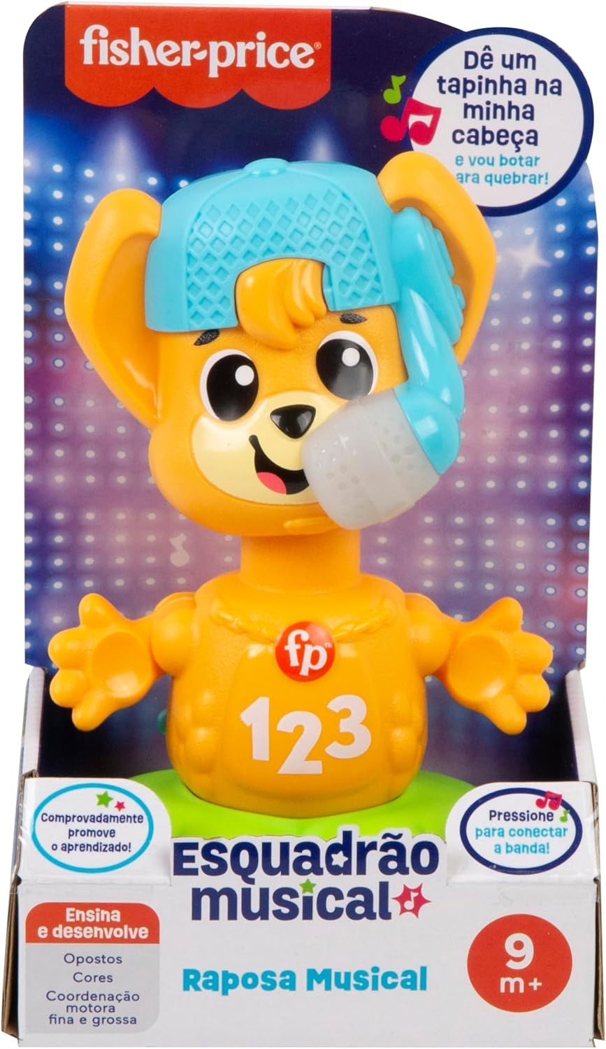 Fisher-Price, Esquadrão Musical Raposa Musical com Músicas, Sons e Frases, Brinquedo para Bebês, A partir de 9 meses