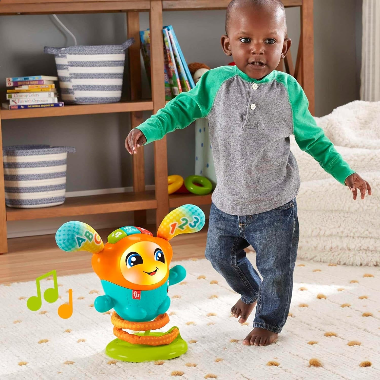 Fisher-Price Brinquedo de bebê Dj Bouncy Pular e Aprender