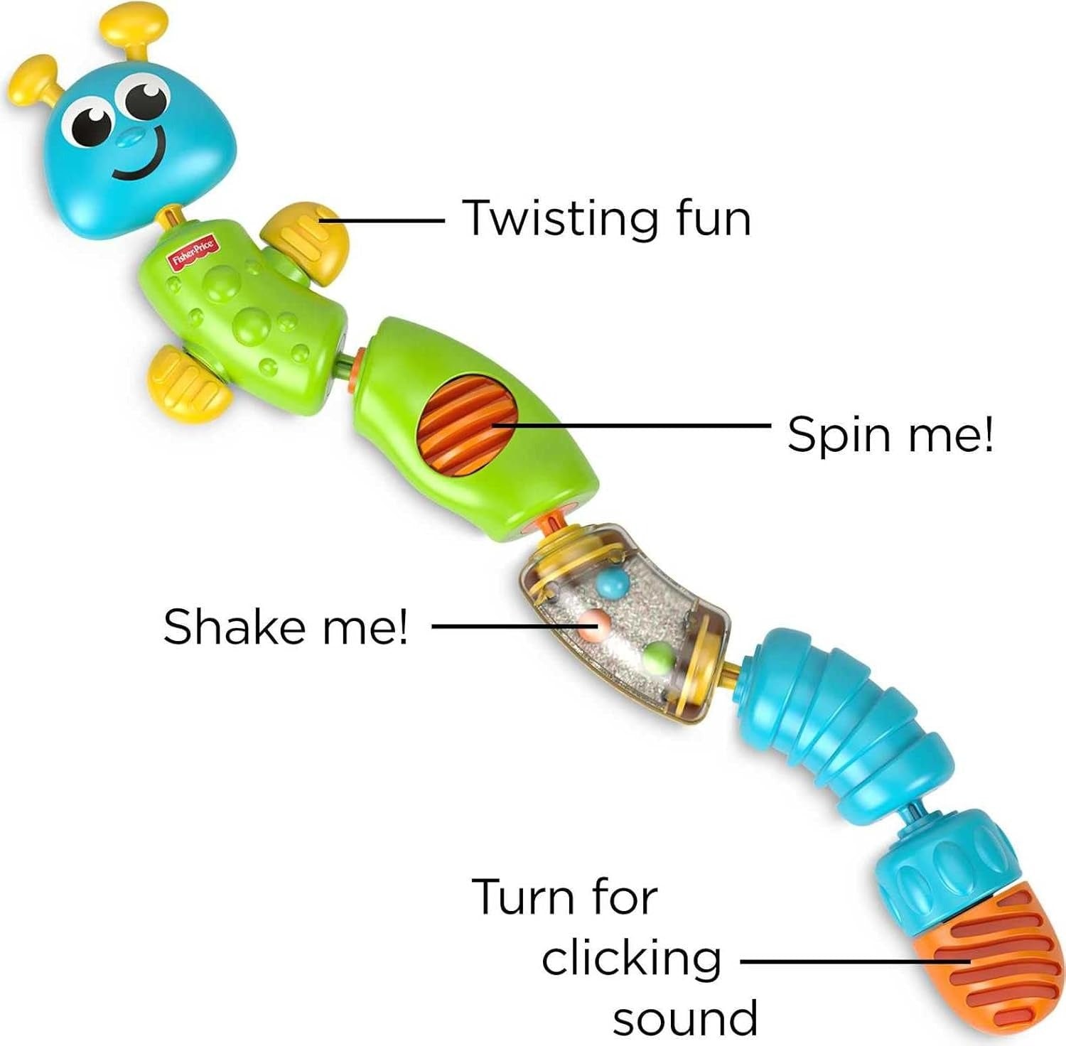 Centopeia de Atividades Fisher Price, Mattel, Amarelo