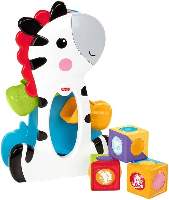 Fisher-Price Brinquedo para Bebês Zebra Blocos Surpresa para crianças a partir de 6 meses