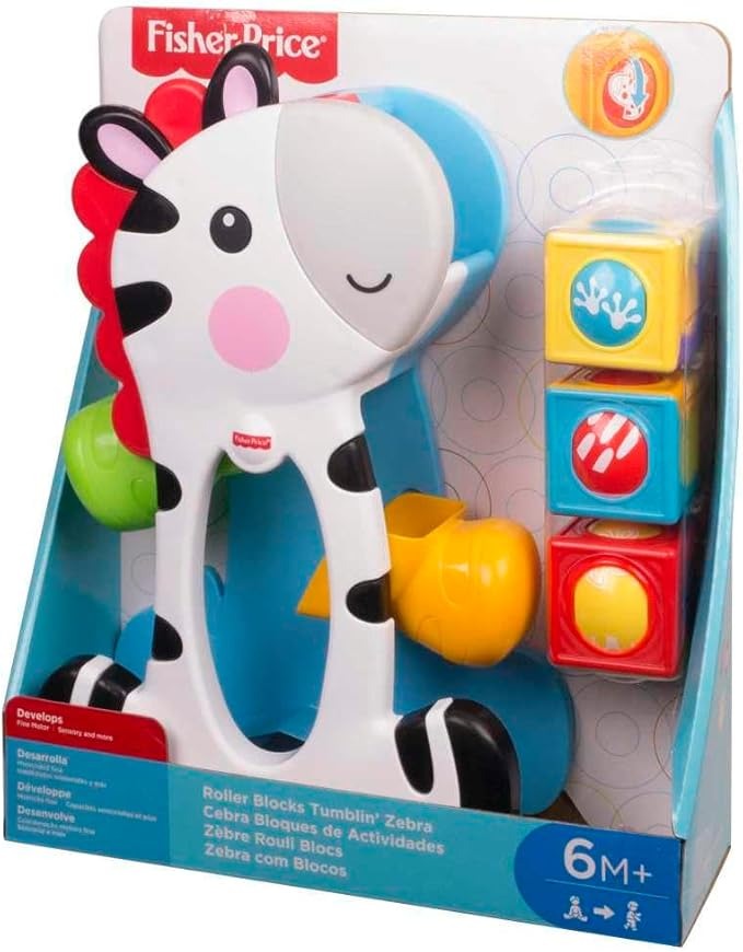 Fisher-Price Brinquedo para Bebês Zebra Blocos Surpresa para crianças a partir de 6 meses
