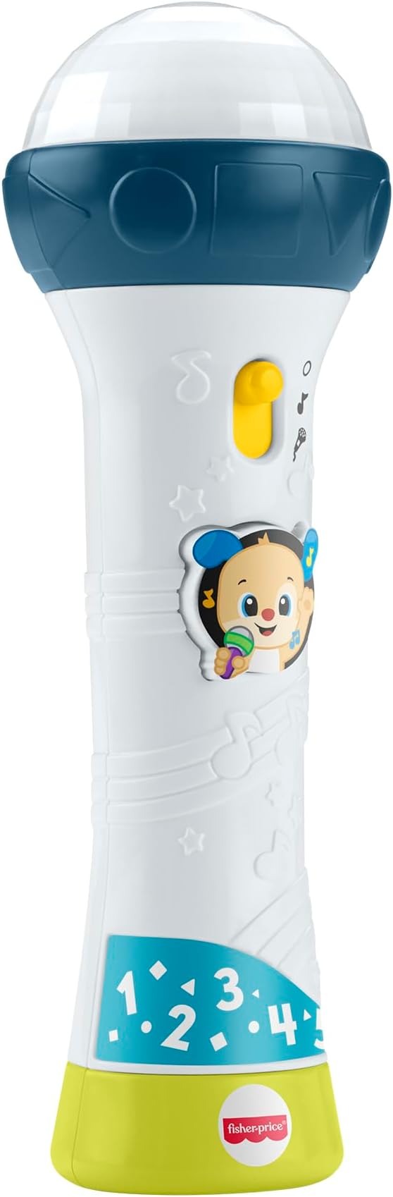 Microfone Brinquedo Bebê Fisher-Price Mattel. Luzes, sons, melodias e amplificador de voz para cantar e aprender com diversão. Ideal a partir dos 18 meses.
