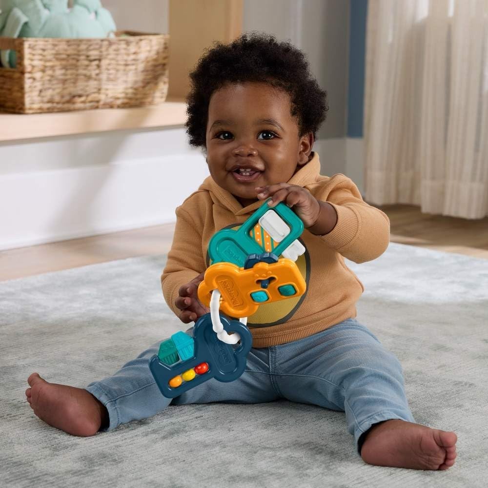 Chaves de Atividades Brinquedo Bebê Fisher-Price Mattel. Estimula sentidos com sons, texturas e mordedor. Fácil de segurar. Ideal a partir dos 3 meses.