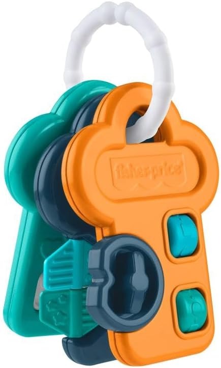 Chaves de Atividades Brinquedo Bebê Fisher-Price Mattel. Estimula sentidos com sons, texturas e mordedor. Fácil de segurar. Ideal a partir dos 3 meses.