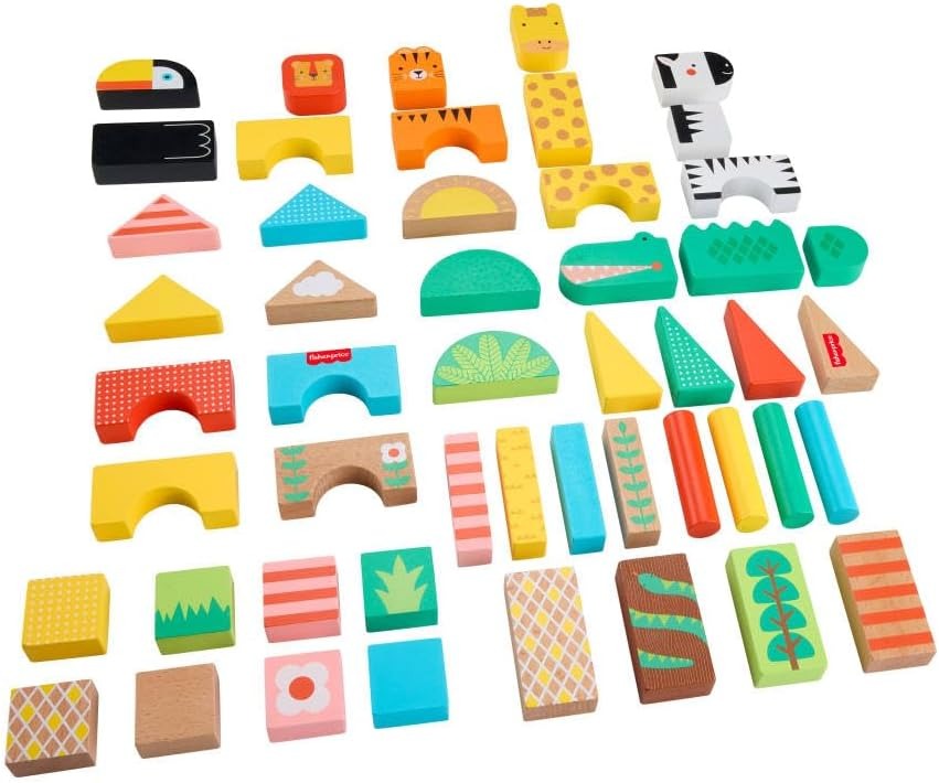 Fisher-Price Brinquedo para Bebês Animaizinhos da Selva de Madeira para crianças a partir de 2 anos