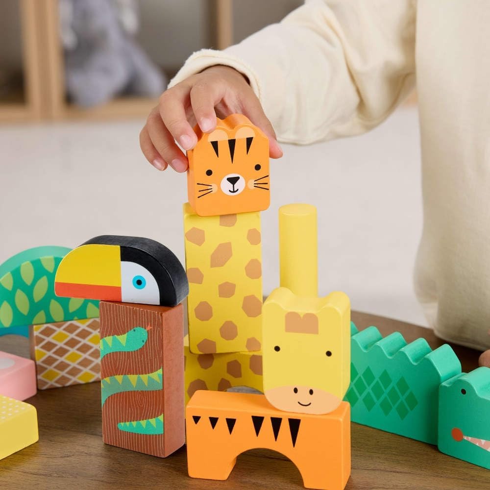 Fisher-Price Brinquedo para Bebês Animaizinhos da Selva de Madeira para crianças a partir de 2 anos