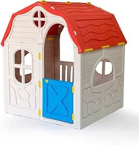 Cosco Kids, Casinha Portátil Kids, Playhouse, Bege e Vermelha