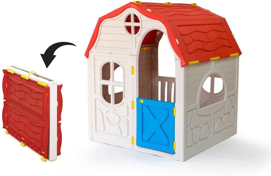 Cosco Kids, Casinha Portátil Kids, Playhouse, Bege e Vermelha