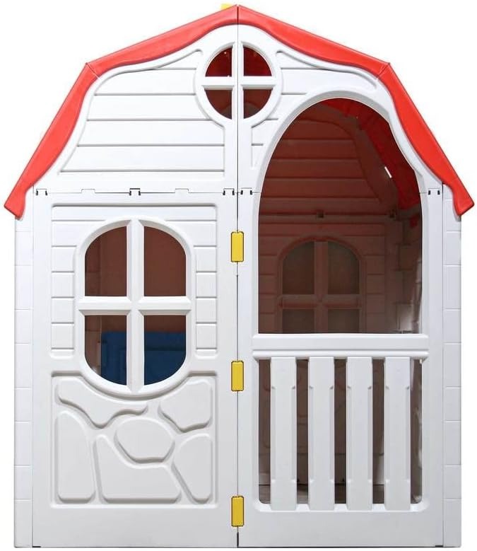 Cosco Kids, Casinha Portátil Kids, Playhouse, Bege e Vermelha