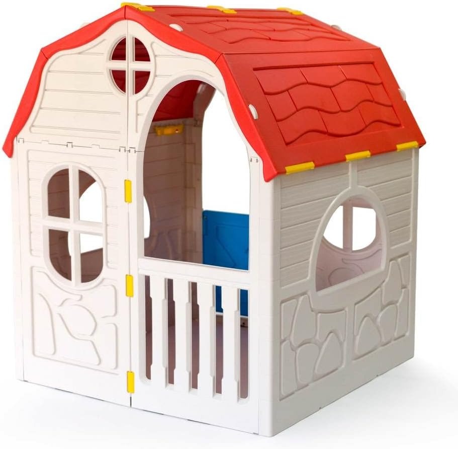Cosco Kids, Casinha Portátil Kids, Playhouse, Bege e Vermelha