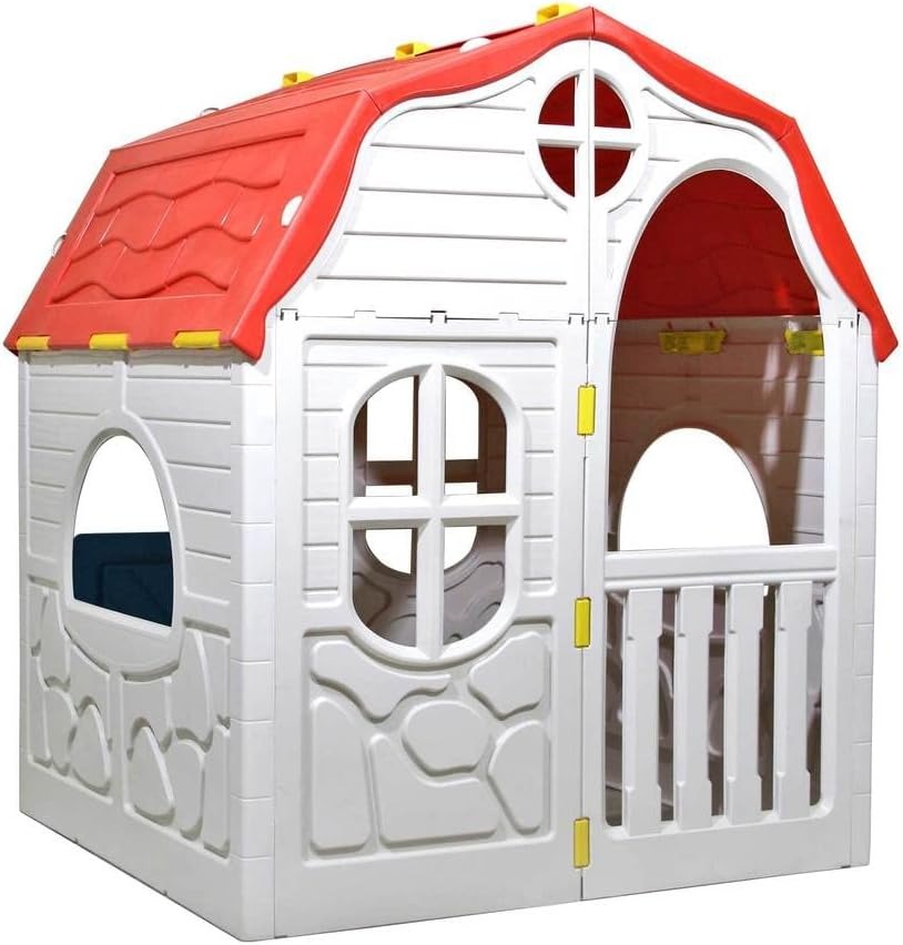 Cosco Kids, Casinha Portátil Kids, Playhouse, Bege e Vermelha