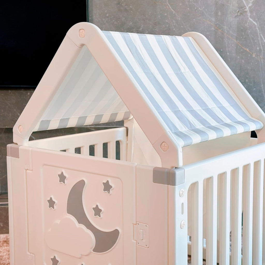 Freso Casinha Estilo Cabana com Cercado Infantil. Ideal para Quartos e Brinquedotecas. Estrutura Resistente, Fácil de Limpar e Espaço Seguro para Crianças Brincarem Dentro de Casa