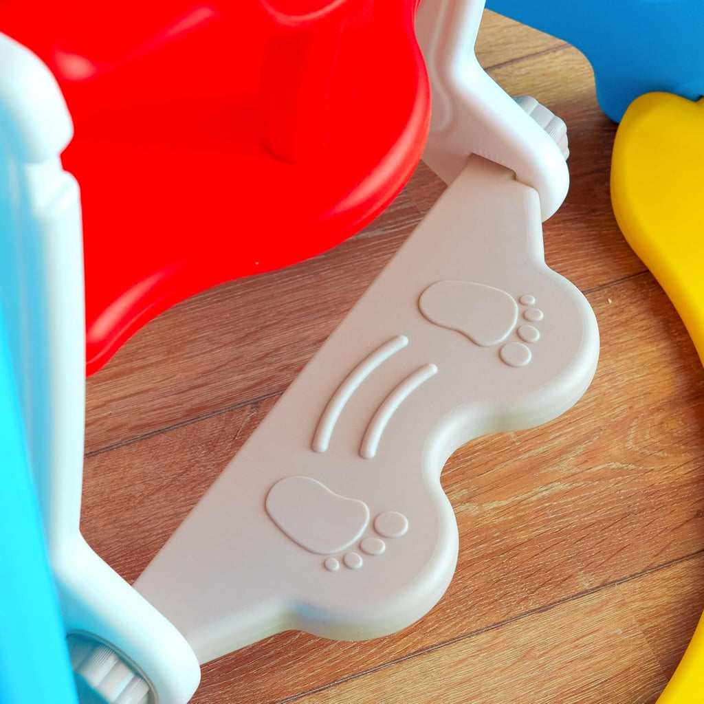 Balanço Infantil Playground 2 em 1 de Plástico com Cesta de Basquete e Bola, Brinquedo Seguro, Resistente, Fácil Montagem e Limpeza, para Crianças de 2 a 6 Anos Uso Interno e Externo (Azul)