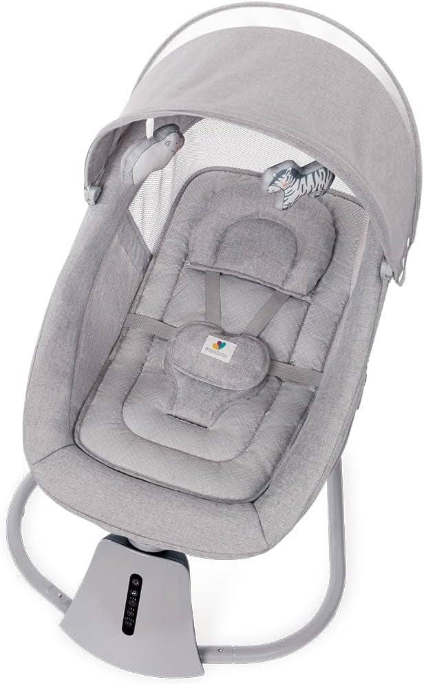 Mastela Cadeira 3 em 1 Sensor de Movimento Balanço Automático Aura Deluxe Cinza