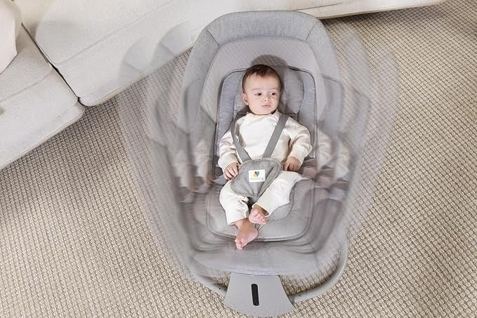 Mastela Cadeira 3 em 1 Sensor de Movimento Balanço Automático Aura Deluxe Cinza