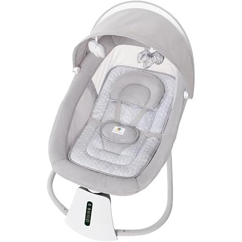 Mastela Cadeira 3 em 1 Sensor de Movimento Balanço Automático Aura Deluxe Cinza