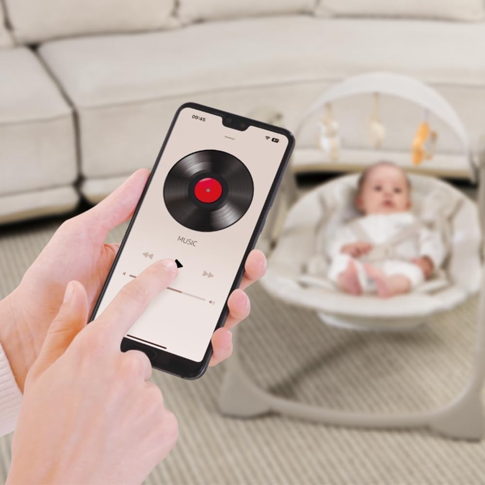 Mastela Cadeira Infantil Automática Dobrável Com Timer E Música Urso Bege - Até 11kg