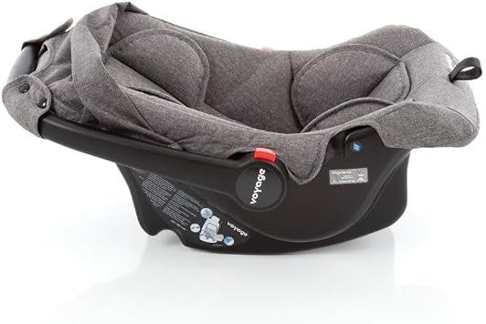 Voyage Bebê Conforto Infantil para Carro Beta, Cinto 3 Pontos, Capota Removível Grupo 0+ (Até 13kgs), Cinza Mescla